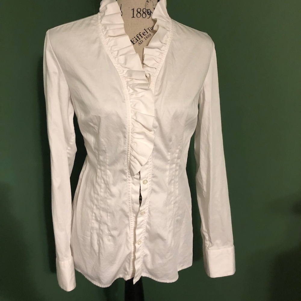 Ruffle detail button up